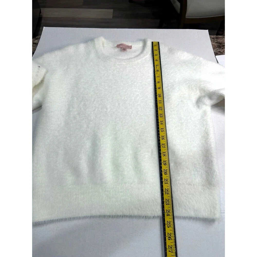 Philosophy Sweater Women’s Size XL Color Cream Pearls & Silver Balls Sleeves - Picture 10 of 12